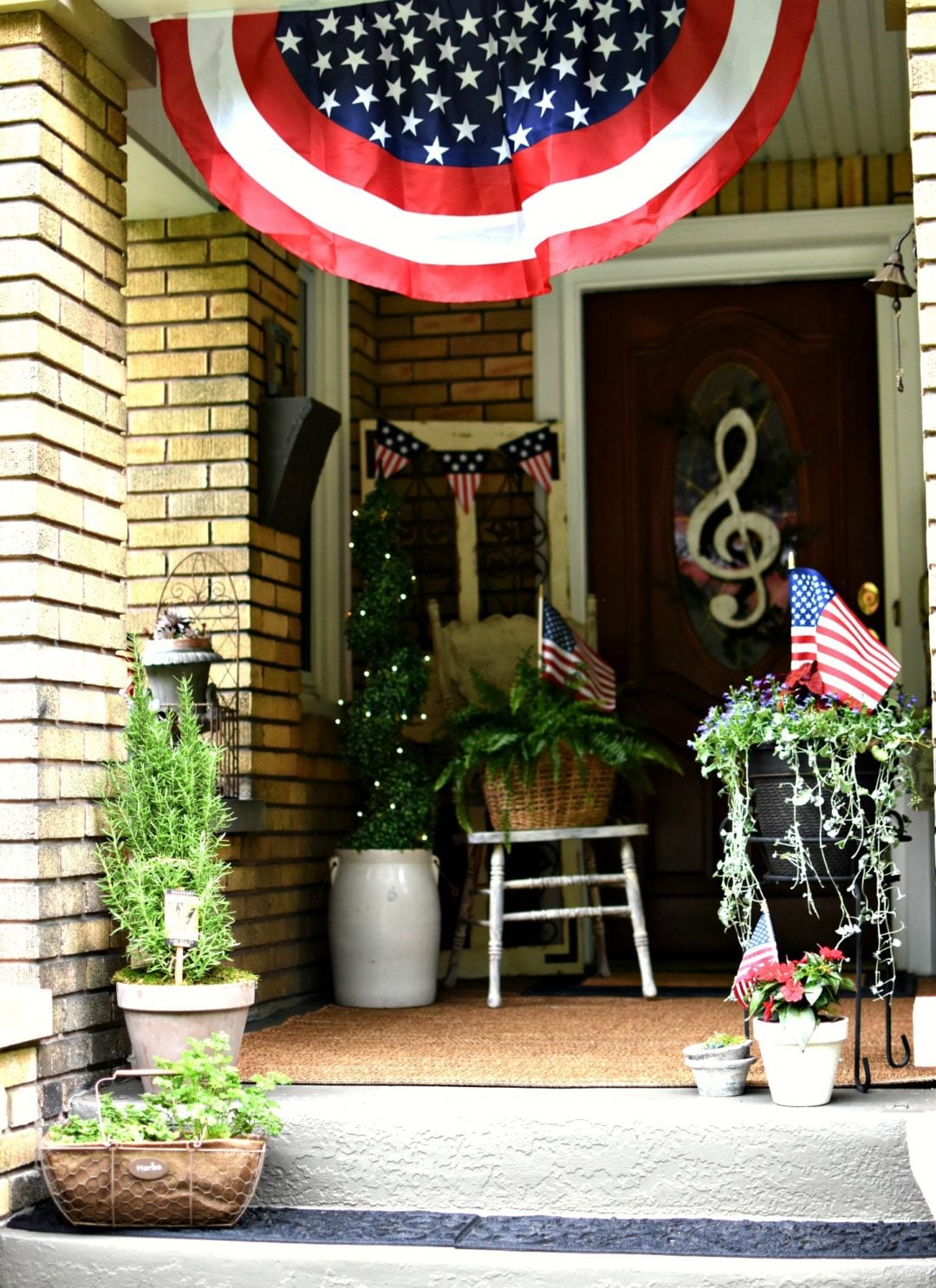 Follow The Yellow Brick Home - Beautiful Patriotic Porch Tour Featuring ...