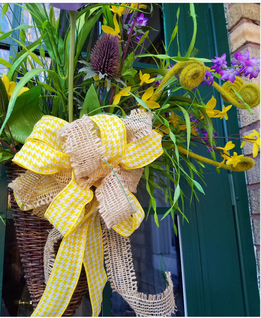 Follow The Yellow Brick Home Easy DIY Spring Wreaths and Door Basket