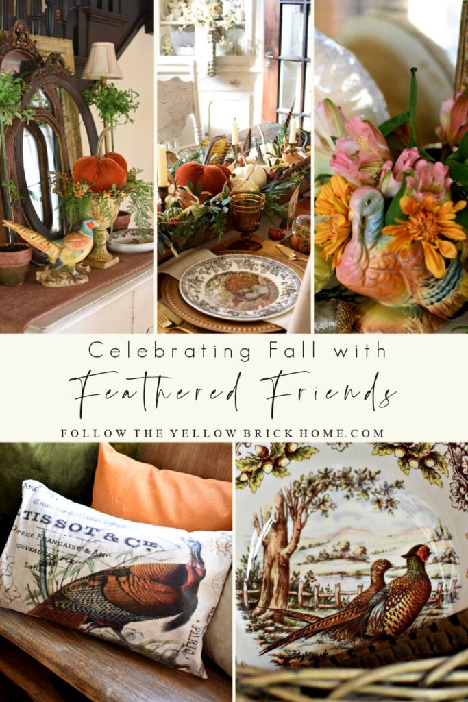 Decorate for fall and Thanksgiving with pheasants, turkeys, quail and other fall feathered Friends