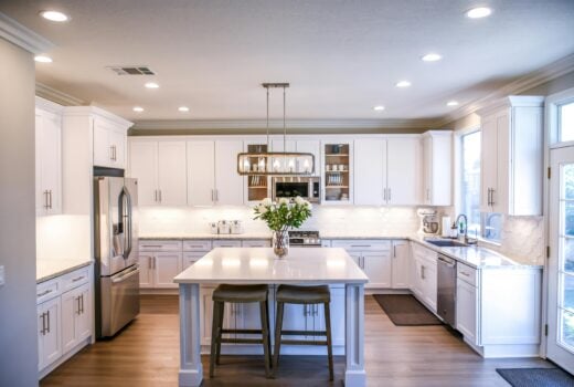Clean and beautiful white kitchen