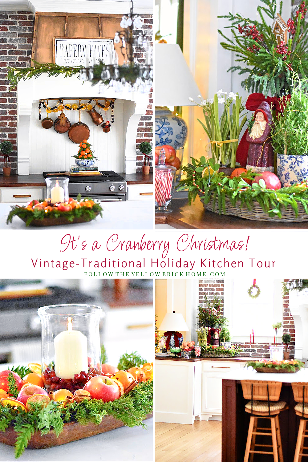Decorating with cranberry red for Christmas Colonial Fruits Christmas decor